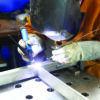 Close up of craftsman welding